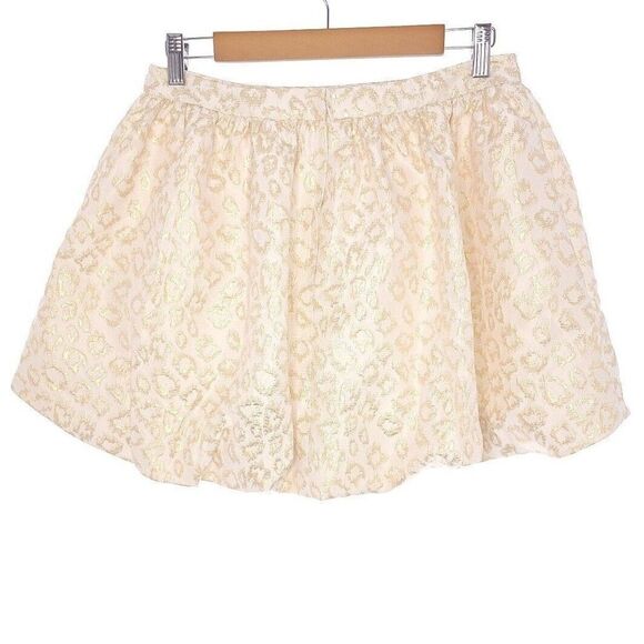 Lilly Pulitzer Leah Animal Print Skirt Gold Dazzle Leopard Jacquard Womens 6 - Picture 3 of 8